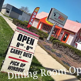 the front of the restaurant