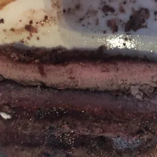 Medium steak cooked well done.