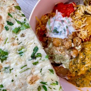 Bowl full of deliciousness + naan