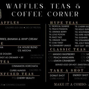 The hype nutrition menu