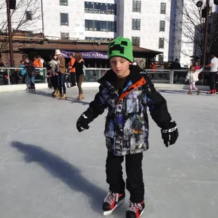 My son Will skating on his own.