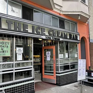 the front of the building