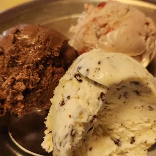 Morello Cherry, Mint Chip, and Fudge Brownie