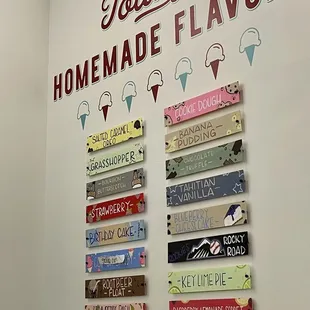 Homemade flavors menu