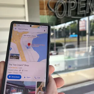 the location of the ice cream shop