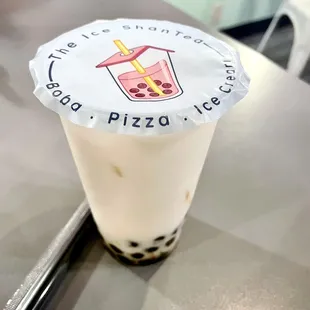 Coconut milk tea with tapioca pearls
