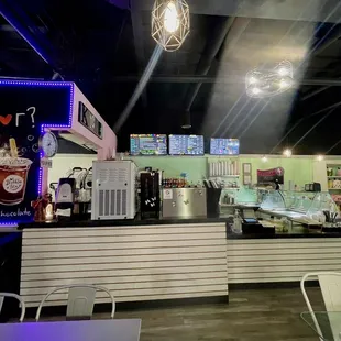the interior of a coffee shop
