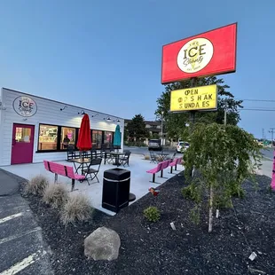 the outside of the ice shanty