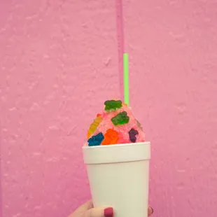 pink dragon + gummy bears
