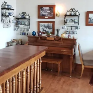 Lots of woodwork and vintage photos