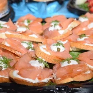 a platter of appetizers