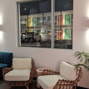 Bar seating and fun mid century look