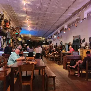 people sitting at tables