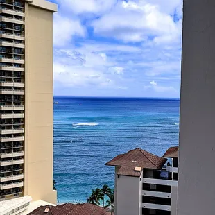 I can see the ocean between this building and this other building!