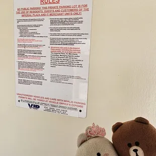 Rules of the parking structure