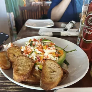 Shrimp ceviche stuffed avocado
