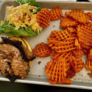Brisket &amp; sweet potato fries