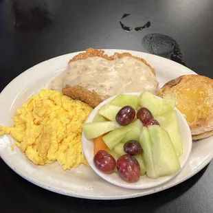 Country Fried Steak &amp; 2 Eggs sub fruits for potato ($3 extra)