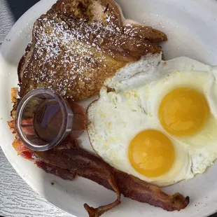 Stuffed French Toast with sunny side eggs