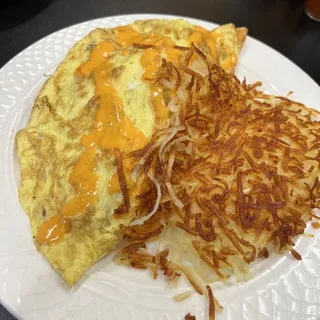 Kimchi Fried Rice Omelette