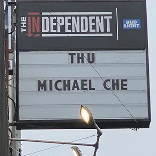 a sign for the independent