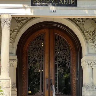 the entrance to the building