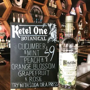 a bottle of ketel one botanical