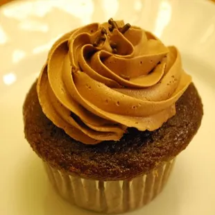 Decadant Chocolate devils food cupcake with chocolate fudge frosting