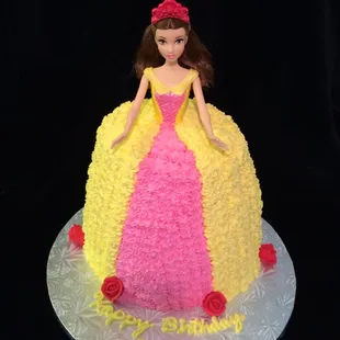 Belle birthday doll cake