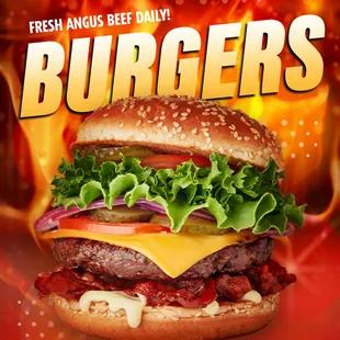 burgers, burger, food