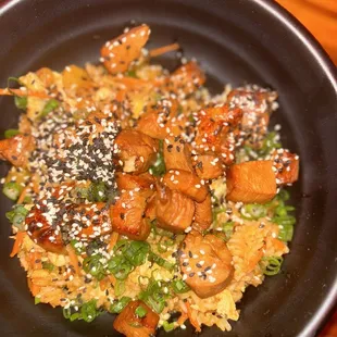 Pineapple fried rice and chicken