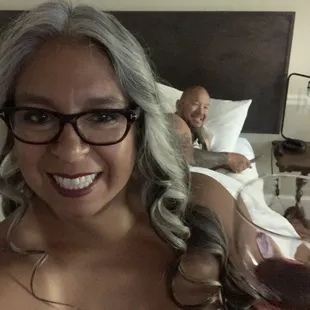 Having a glass of wine