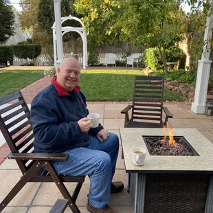 Beautiful courtyard with fire pit.
