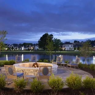 Our outdoor firepit has plenty of space to pull up a rocking chair and relax.