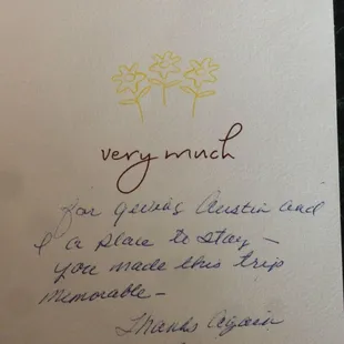 Client thank you letter.