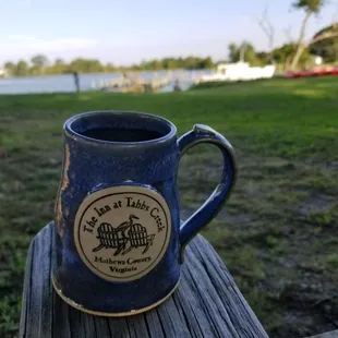 Drinking coffee while enjoying the views