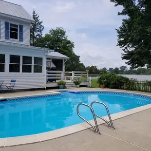 The awesome pool with views of the bay