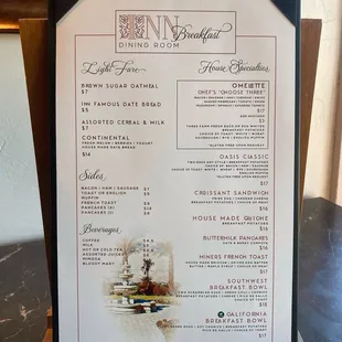 Breakfast menu 01-2025