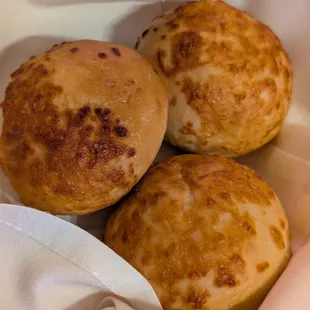 Dinner starts with complementary Parmesan rolls.