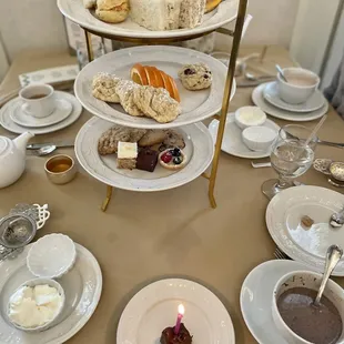 a table set for afternoon tea