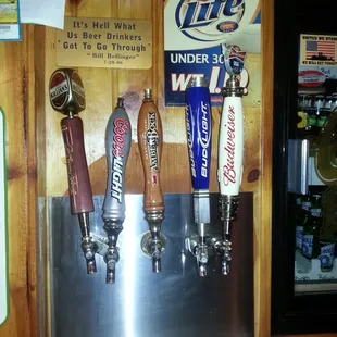 beer taps on the wall