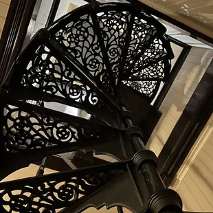 Spiral Staircase leading to the rooftop lounge