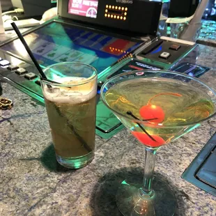 Long island ice tea and a apple martini for me