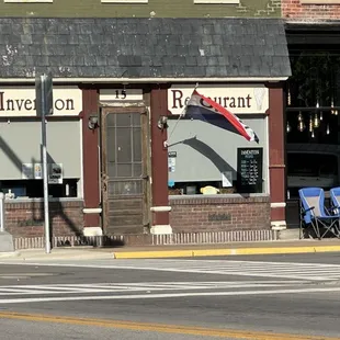 Outside of restaurant.