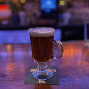 a glass of irish coffee
