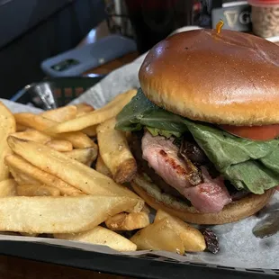 The Tipperary burger and chips (fries)
