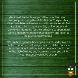 Temporary Closure Update