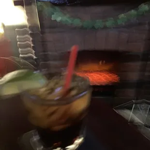 a drink in a glass with a straw