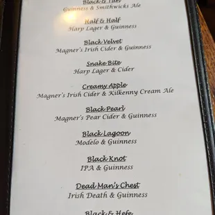 United Drafts menu.