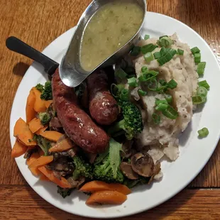 Bangers &amp; Mash for $22.95.